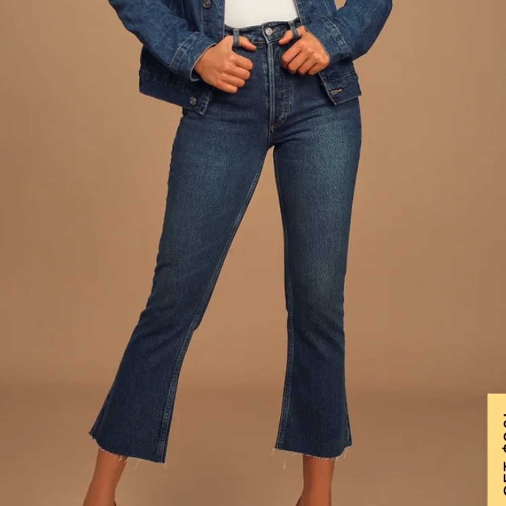 Darcy Dark Wash High-Rise Cropped Flare Jeans
BOYISH size 25